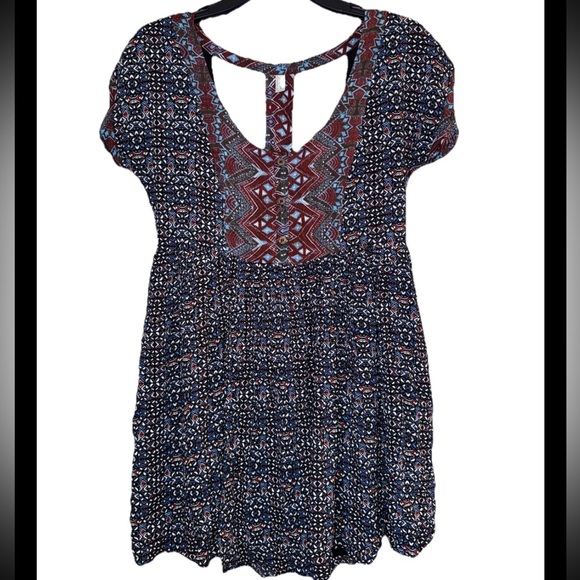 Free People XS Hippie Boho Top Aztec patterned - Picture 1 of 7